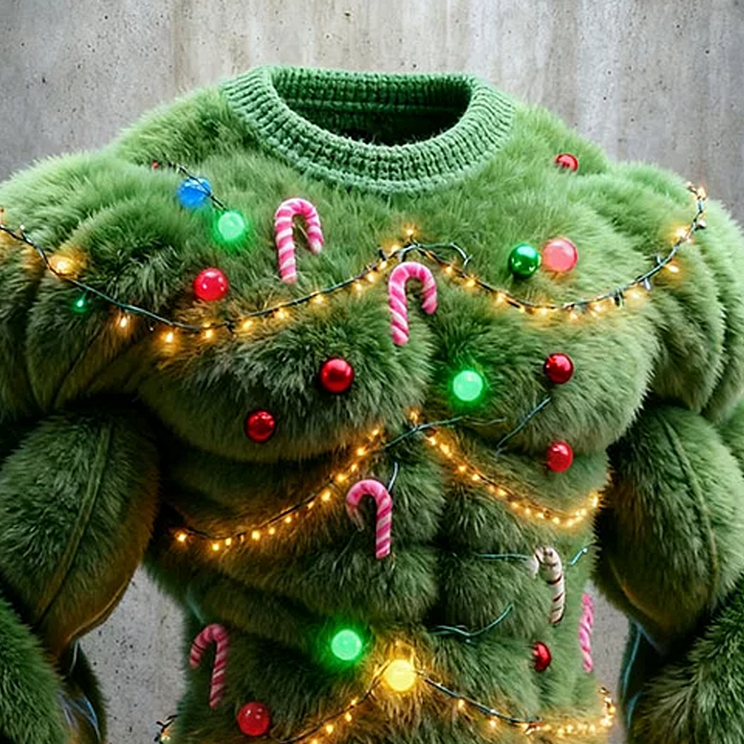 3D Print Cosplay Christmas Tree Pattern Ugly Sweatshirt-inspireuse