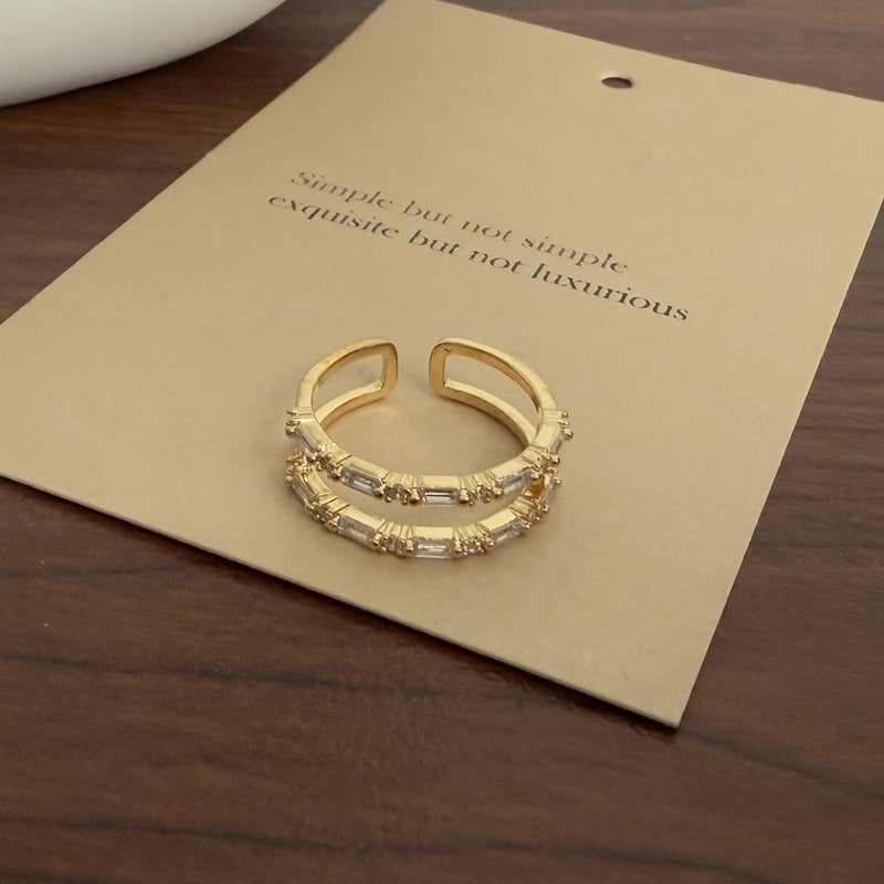 Hip-Hop Commute Geometric Copper Plating Open Rings