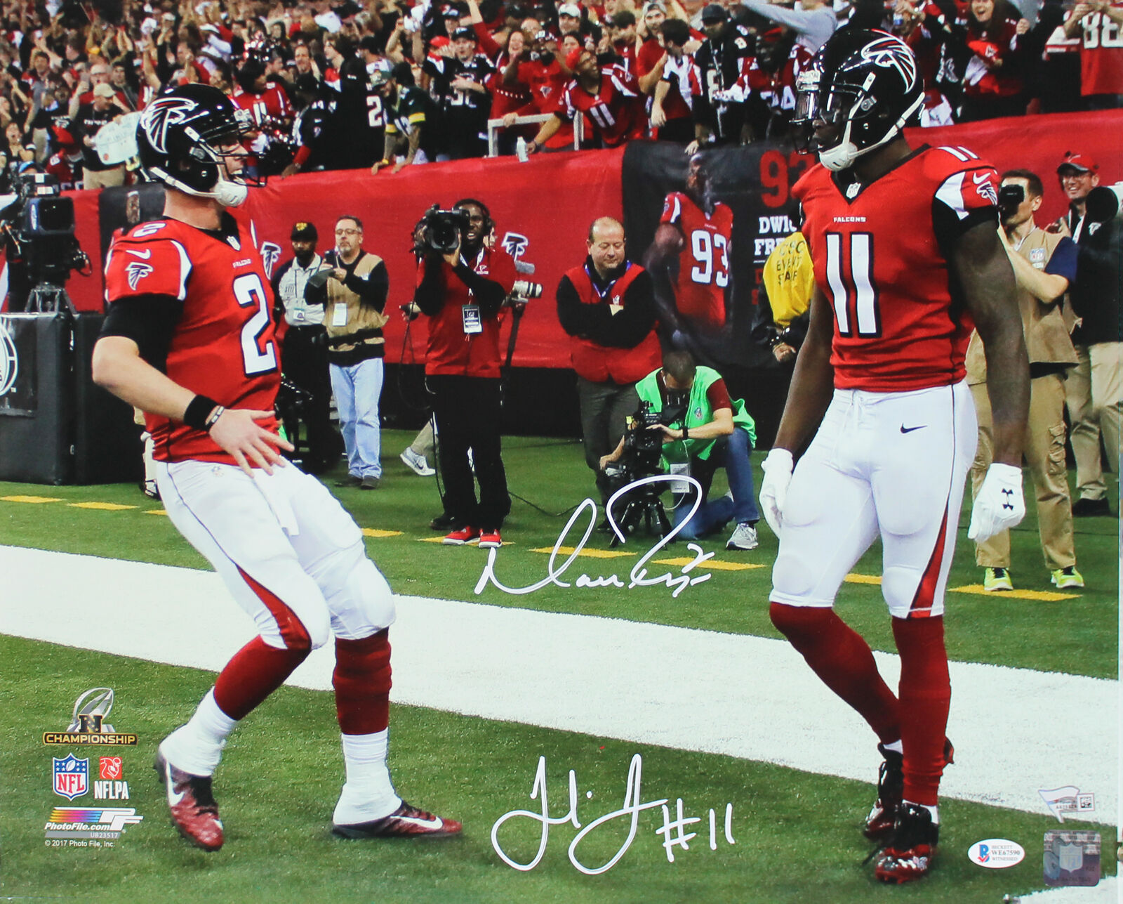 Falcons Matt Ryan & Julio Jones Authentic Signed 16x20 Photo Poster painting Fanatics & BAS