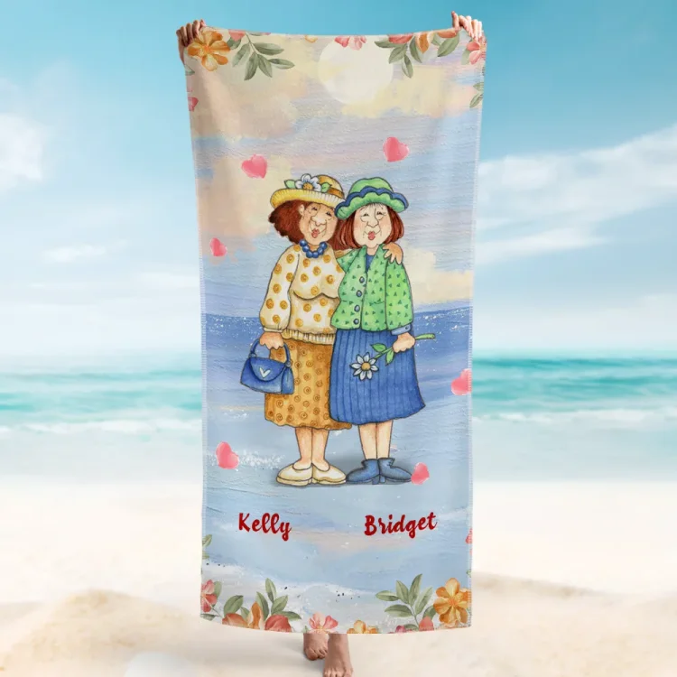 Custom Beach Towel -Old Friends