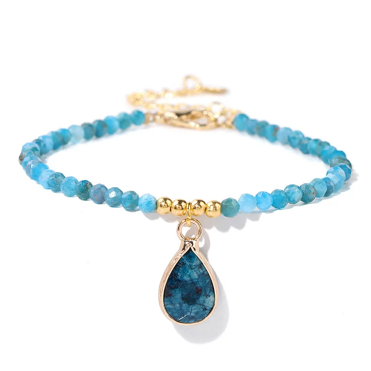 Olivenorma Natural Stone Beads Water Drop Pendant Bracelet
