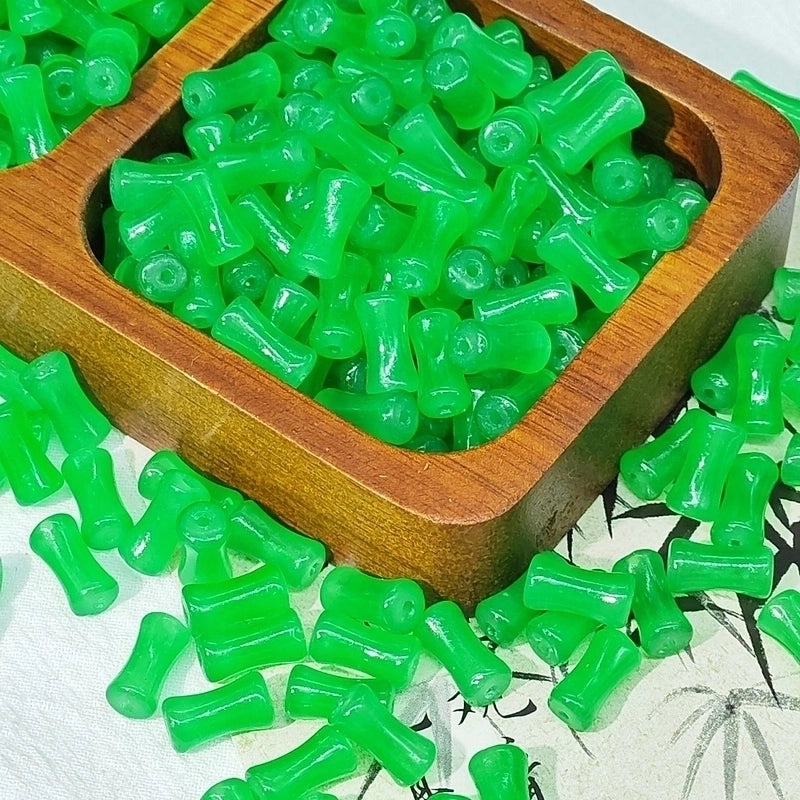50 PCS/Package 6 * 12mm Glass Bamboo Beads