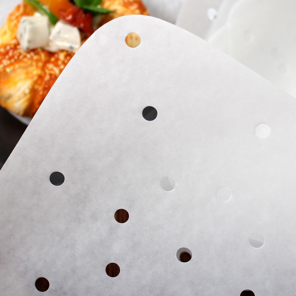 

100pcs Air Fryer Steamer Paper Non-Stick Kitchen Frying Cooking Baking Mat, White 7 inches, 501 Original