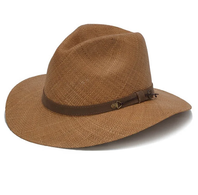 LIGHT BROWN-Loreto Ecuador Straw Panama Hat -  Paja Toquilla [Fast shipping and box packing]