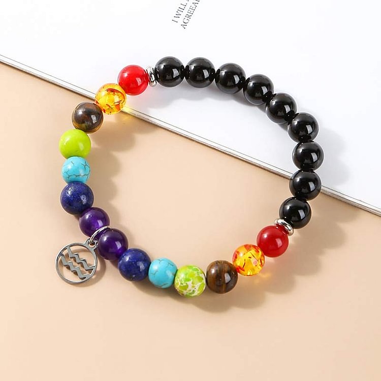 Natural Chakra Zodiac Healing Bracelet