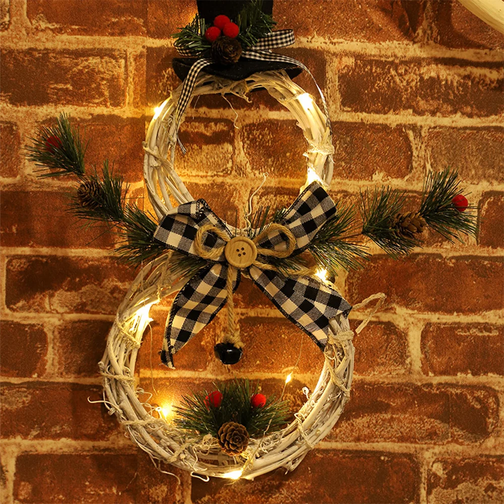 Prop Decoration Christmas Wreath Three Dimensional Rattan Ring Ornaments