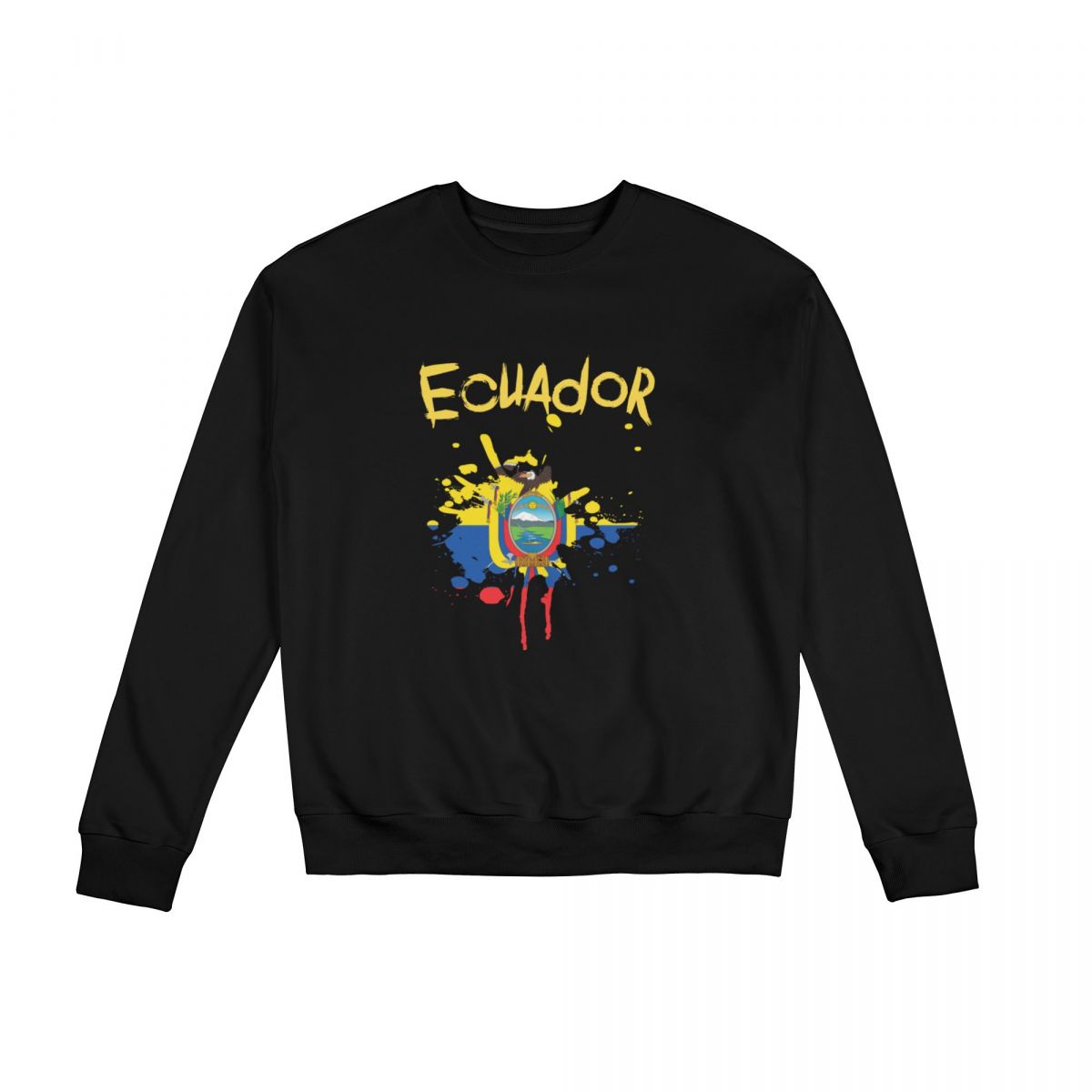 Ecuador Ink Spatter Unisex Round Neck Sweatshirt