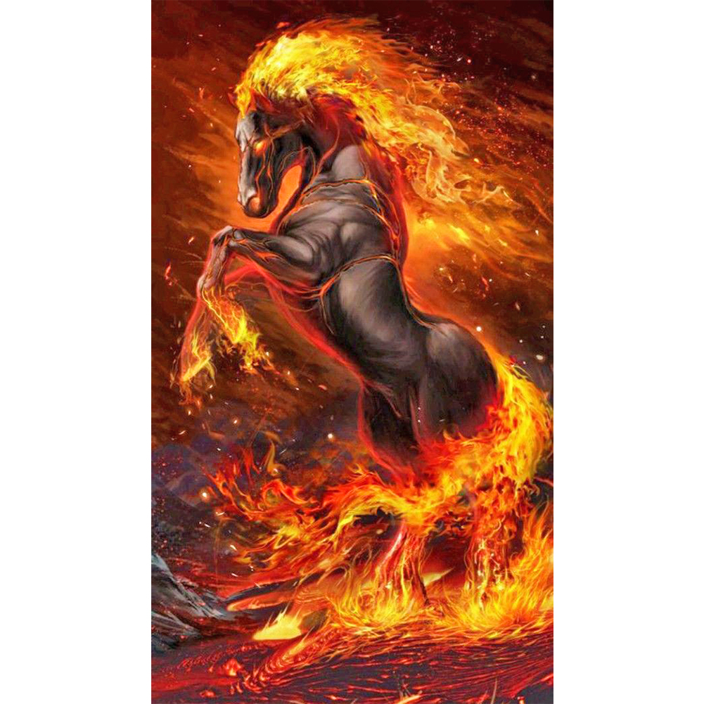 Лошадь в огне арт