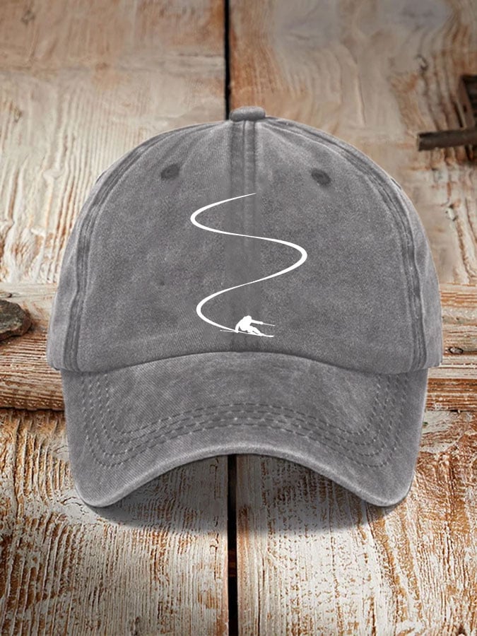 Ski enthusiasts printed hat