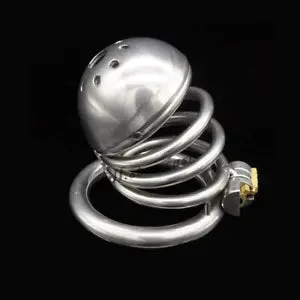pornhint Pornhint Stainless Steel Male Chastity Device Metal Cage Men's Locking Belt Restraint C61