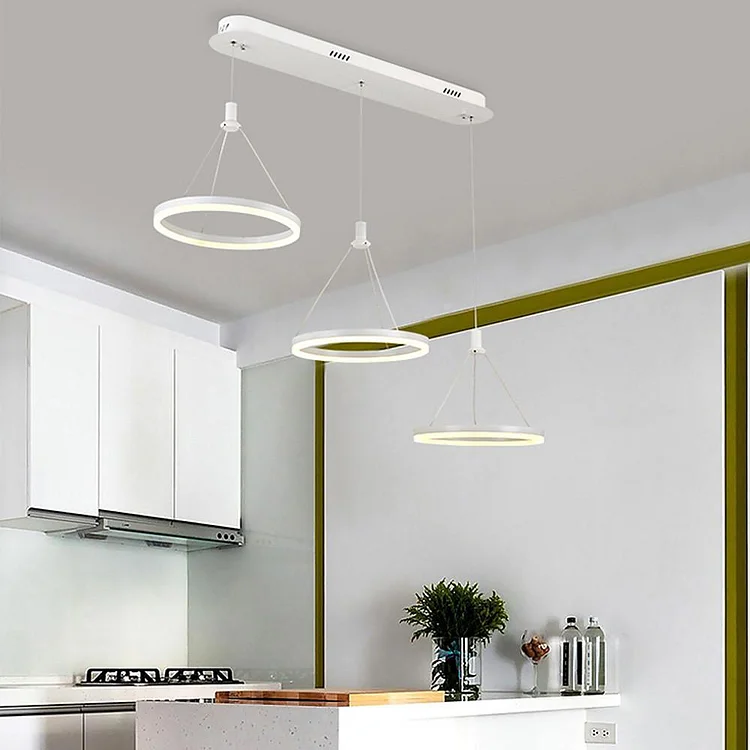 3-ring Dimmable LED Modern Chandeliers Pendant Light Hanging Lamp - Appledas