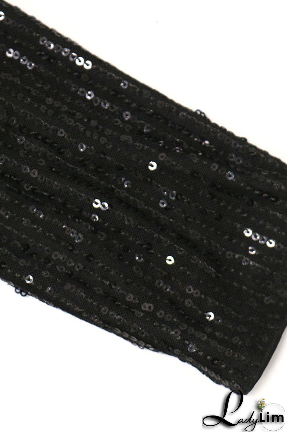 Black Elegant Solid Tassel Sequins Split Joint V Neck Irregular Dress Dresses