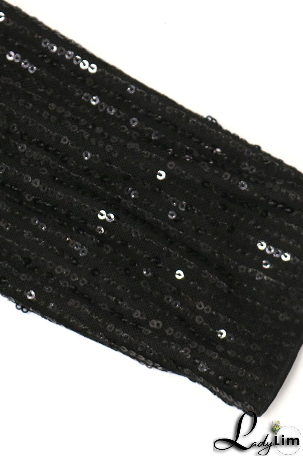 Black Elegant Solid Tassel Sequins Split Joint V Neck Irregular Dress Dresses