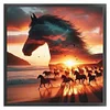 Silhouette - Horse-11CT Stamped Cross Stitch 40*40cm/15.75*15.75in