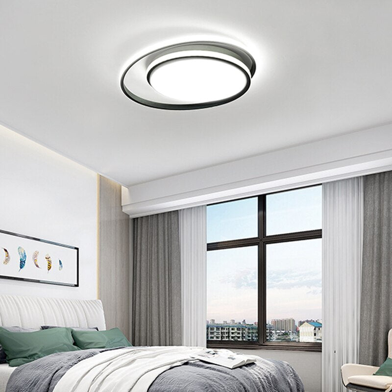 Round Modern Led Ceiling Lights For Living Room Bedroom Fixture Remote ...