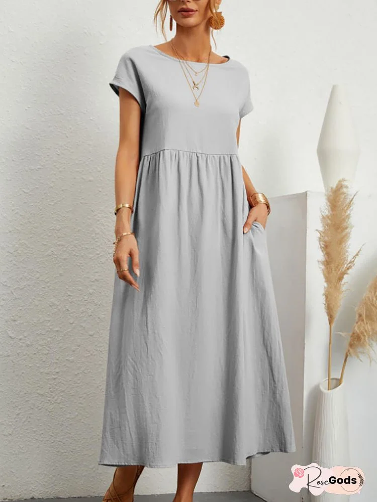 Fashion Sleeveless Solid Color Vest Dress
