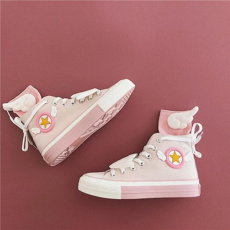 Pink Cardcaptor Sakura Wings Canvas Shoes SP14364