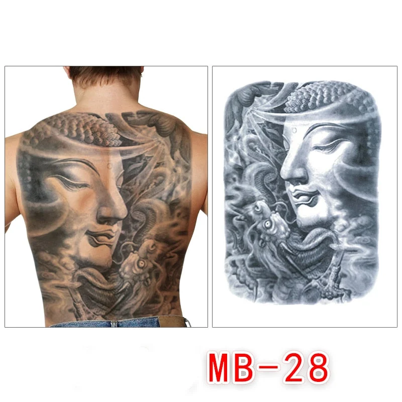 Waterproof temporary men tattoos tattoo full back large tatoo fake dragon girl tattoo body art sticker sexy decals transferable