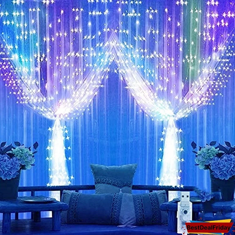 Curtain Fairy Lights String Light 8 Modes with Remote Control IP64 Waterproof Home Christmas Party Wedding Light Decoration Lights USB Powered