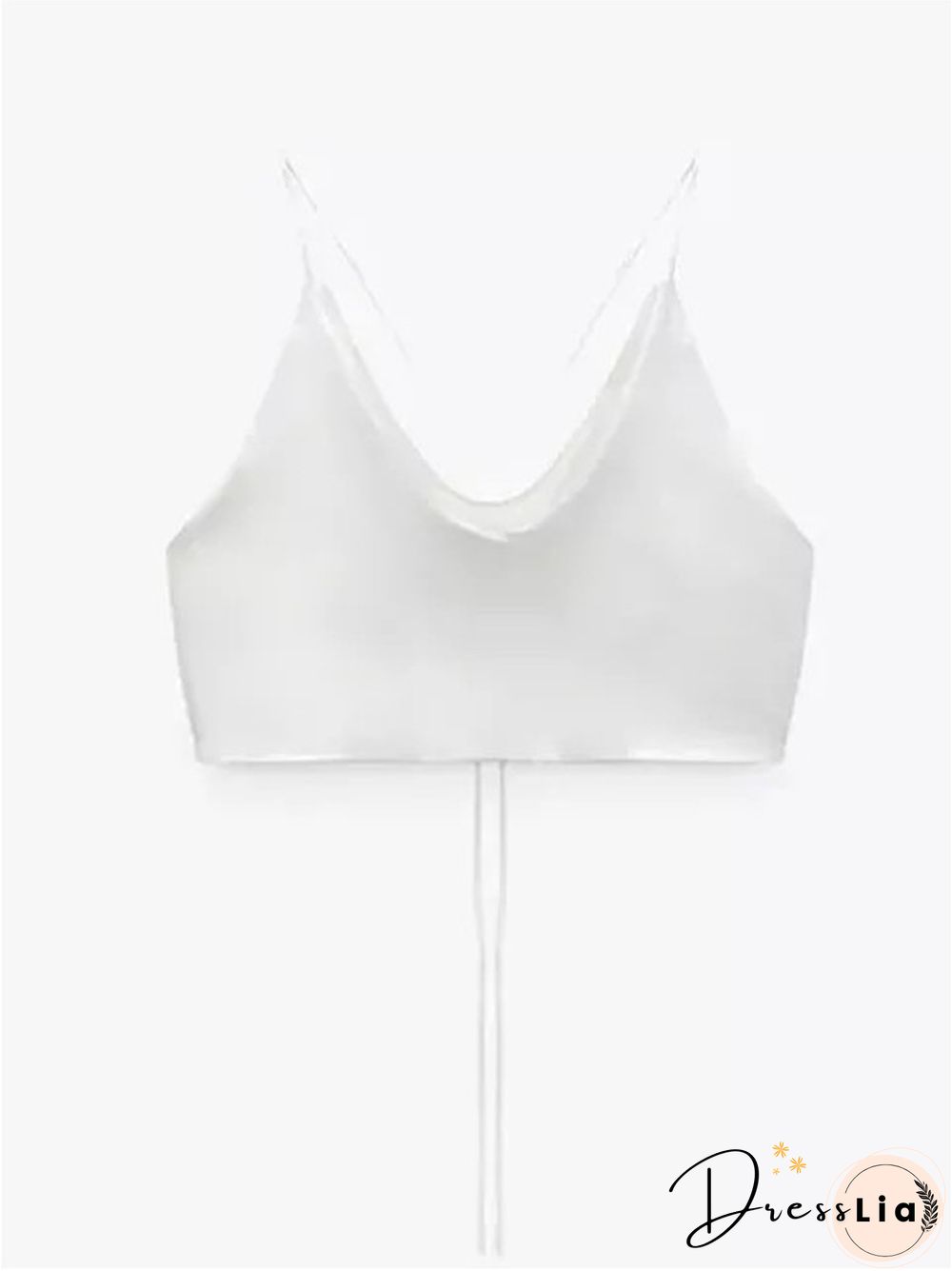 Summer White Satin Top Woman Pink Crop Top Sexy Backless Tank Tops Women Camisole Beachwear Tie Dye Strap Tops