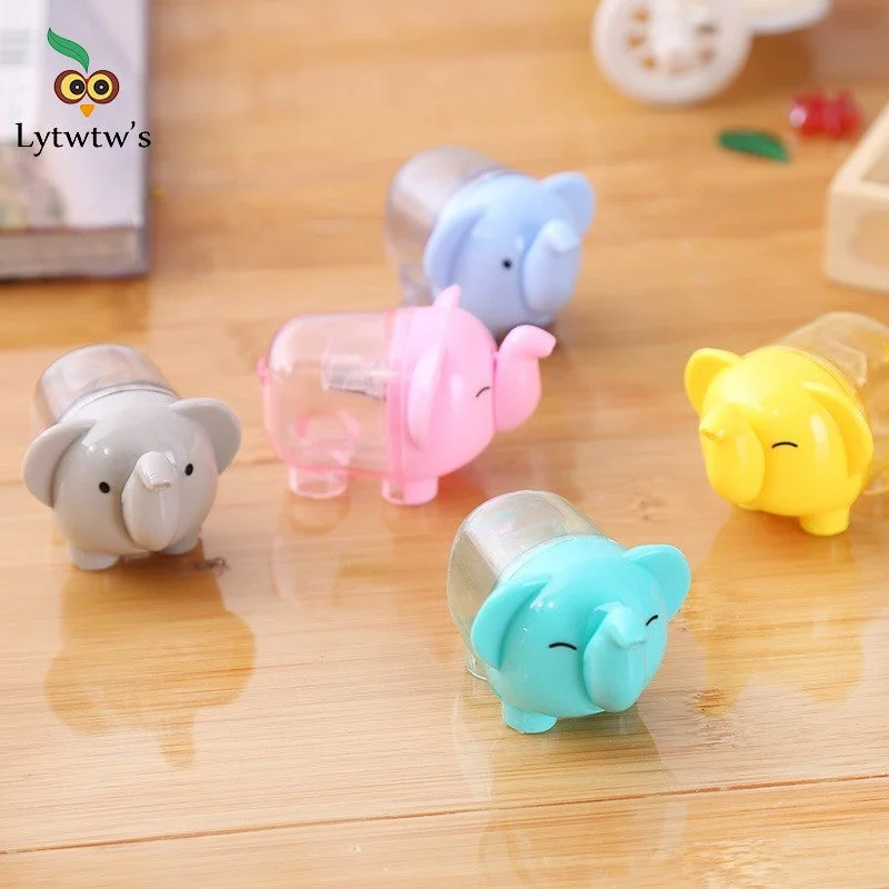 1Pcs Lytwtw's Creative Cute Kawaii Elephant mechanical Pencil Sharpener School Office Supply Stationery Kid Supply Lovely Funny