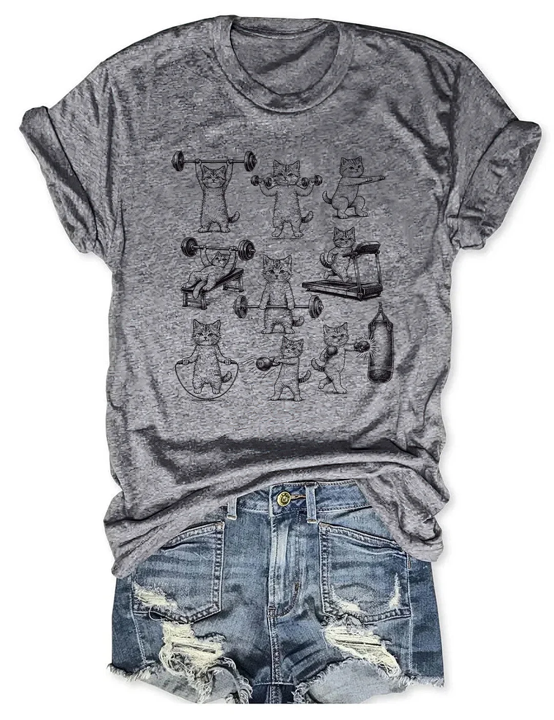Funny Cats Gym T-shirt