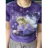 Fairy Butterfly Print Tie Dye Crop Top