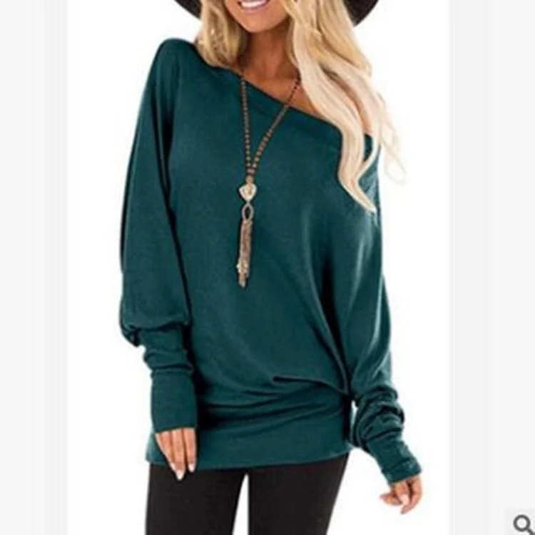 Women's long-sleeved T-shirt autumn new solid color top