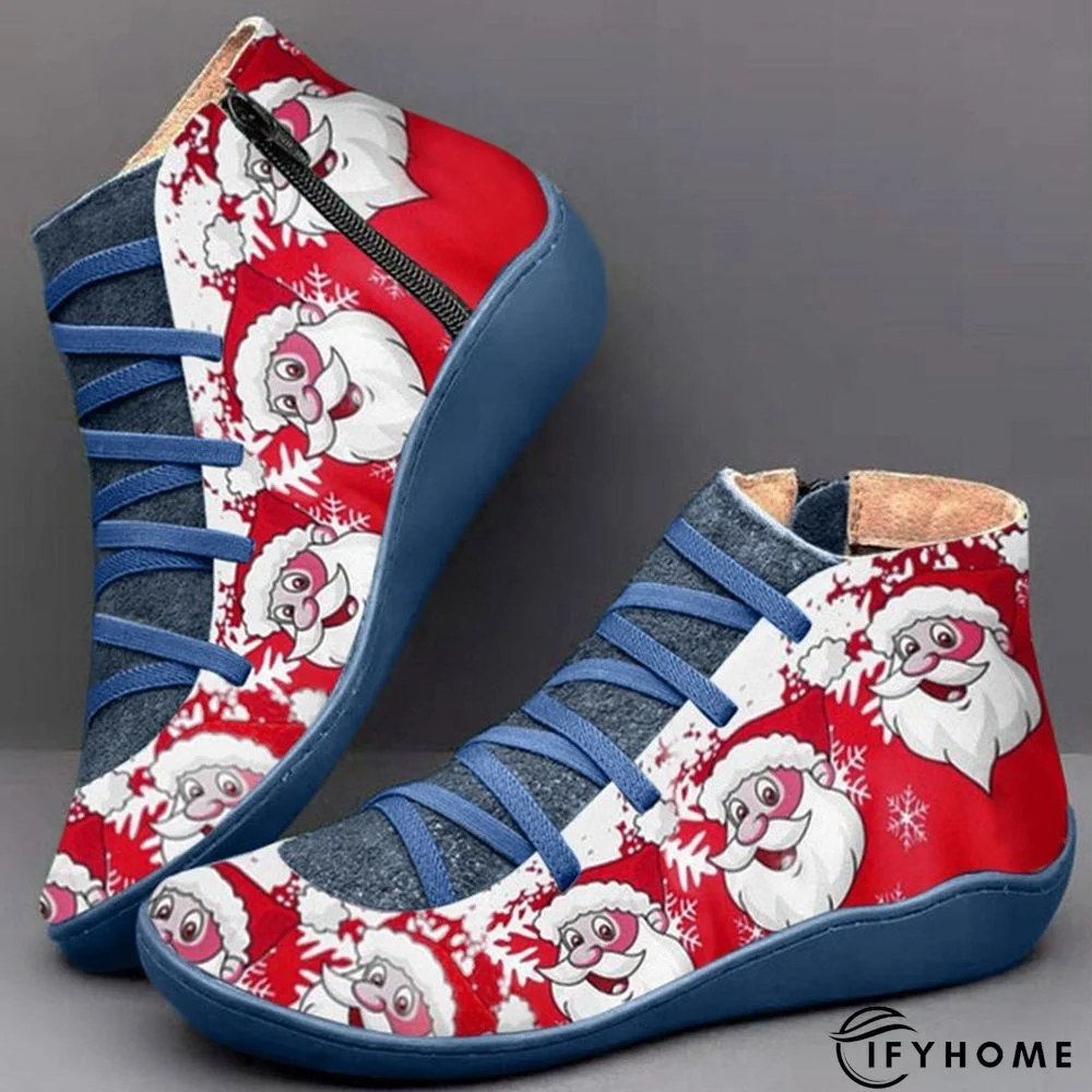 Comfy Christmas Boots Flat Heel Party Shoes | IFYHOME