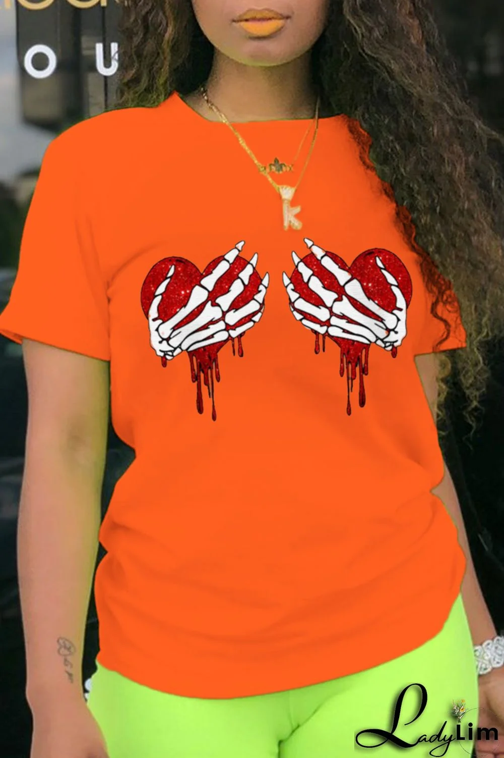 White Fashion Print Patchwork O Neck T-Shirts