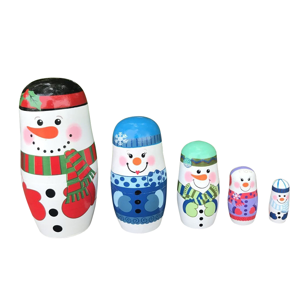 

5pcs Snowman Matryoshka Nesting Dolls, 501 Original