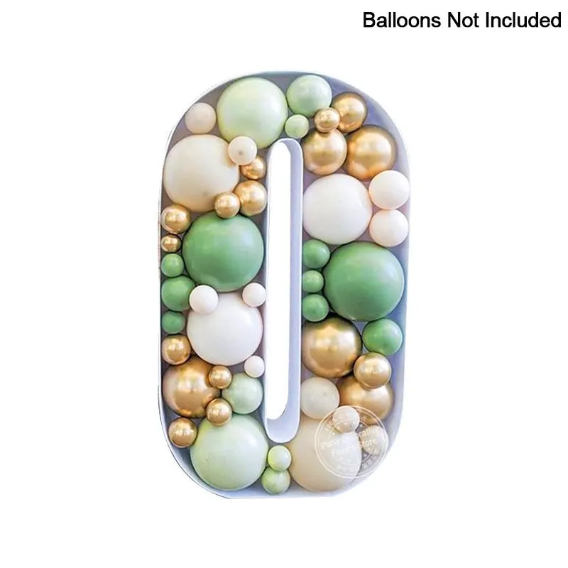 100/73cm Large Number Balloon Filling Box Frame Stand Kids Adult Birthday Party Anniversary Baby Shower DIY Decoration Wedding
