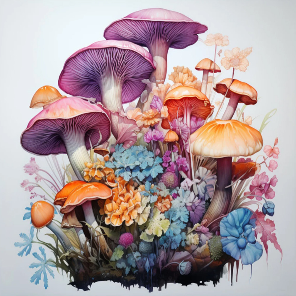 Mushroom Forest 35*35CM (Canvas) Full Round Drill Diamond Painting gbfke