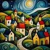 (Multi Style)Colorful Houses-Full Embroidery 2 Strands 14CT Counted Cross Stitc-40*40CM
