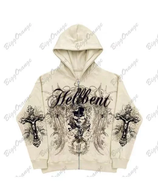 Sdrawing Sdrawing Gothic Rock Skull Bones Oversized Hoodie