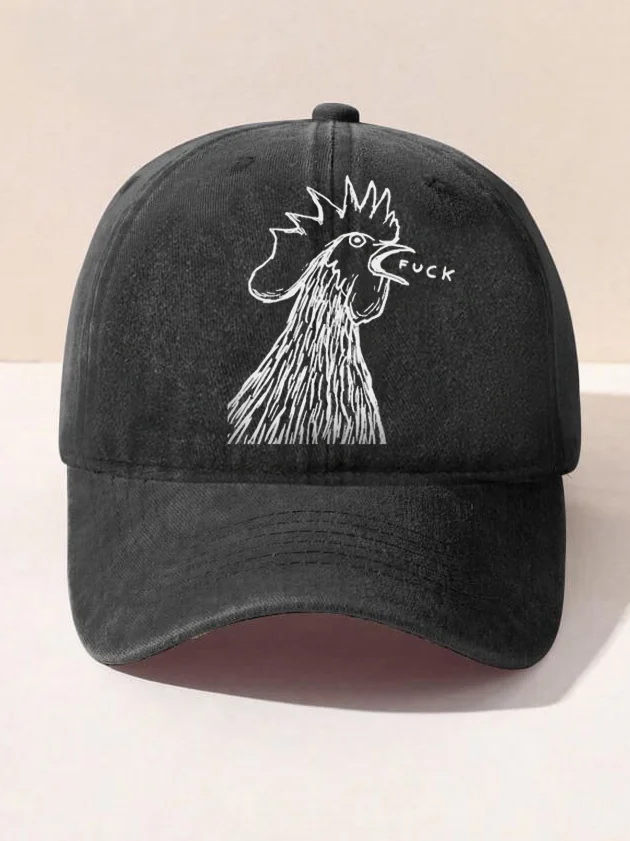 Men's Bad Chicken Print Hats