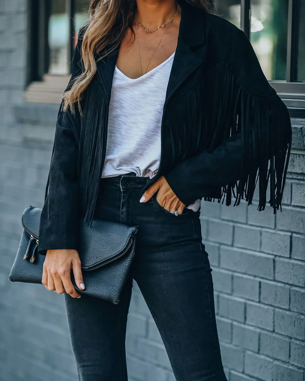 Billlnai Faux Suede Tassel Jacket Womens Vintage Lapel Long Sleeve Fringe Cropped Hippie Motor Biker Cardigan Outwears  2023 New