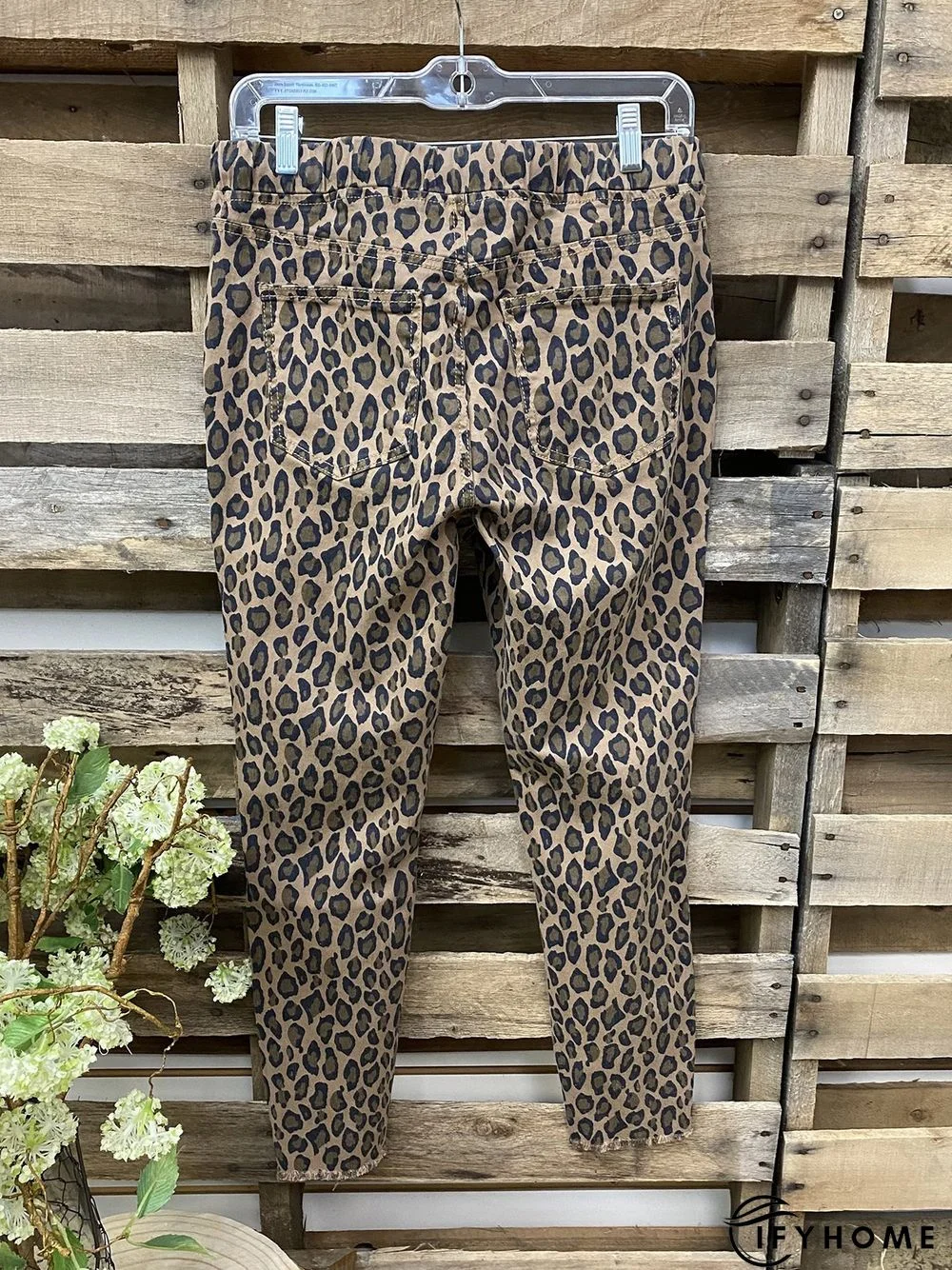 Cotton-Blend Leopard Pants | IFYHOME