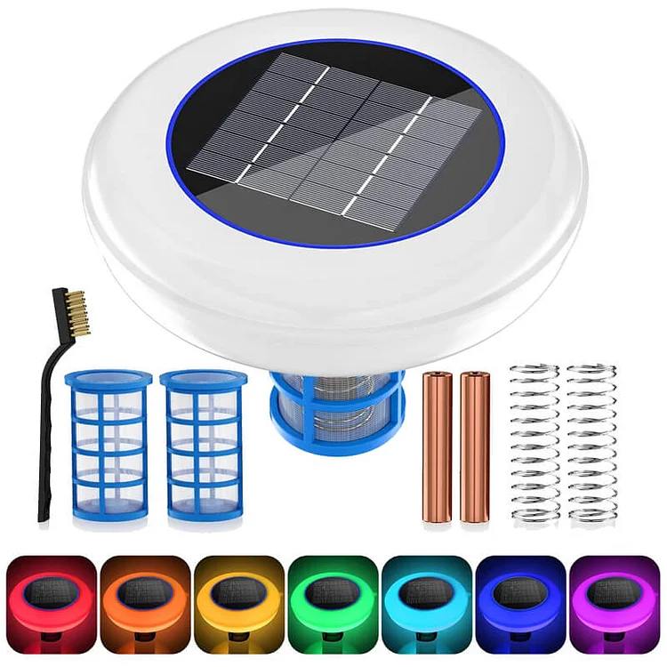 Solar Pool Ionizer with LED Light – Chlorine-Free Purifier for Pools, Hot Tubs & Spas | Reduce Algae, Clean Water