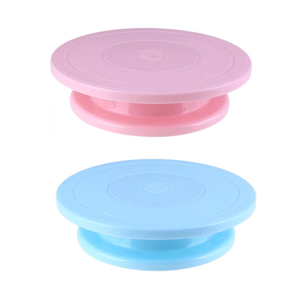 

DIY Cake Plate Rotating Stand Platform Turntable Round Cake Pan Baking Tool, Pink, 501 Original