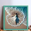 Beach Dress Girl-11CT Stamped Cross Stitch 45*45cm/17.72*17.72in