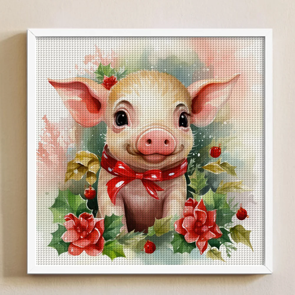 DIY Stamped Cross Stitch 11CT Full Embroidery 40*40cm - Piggy