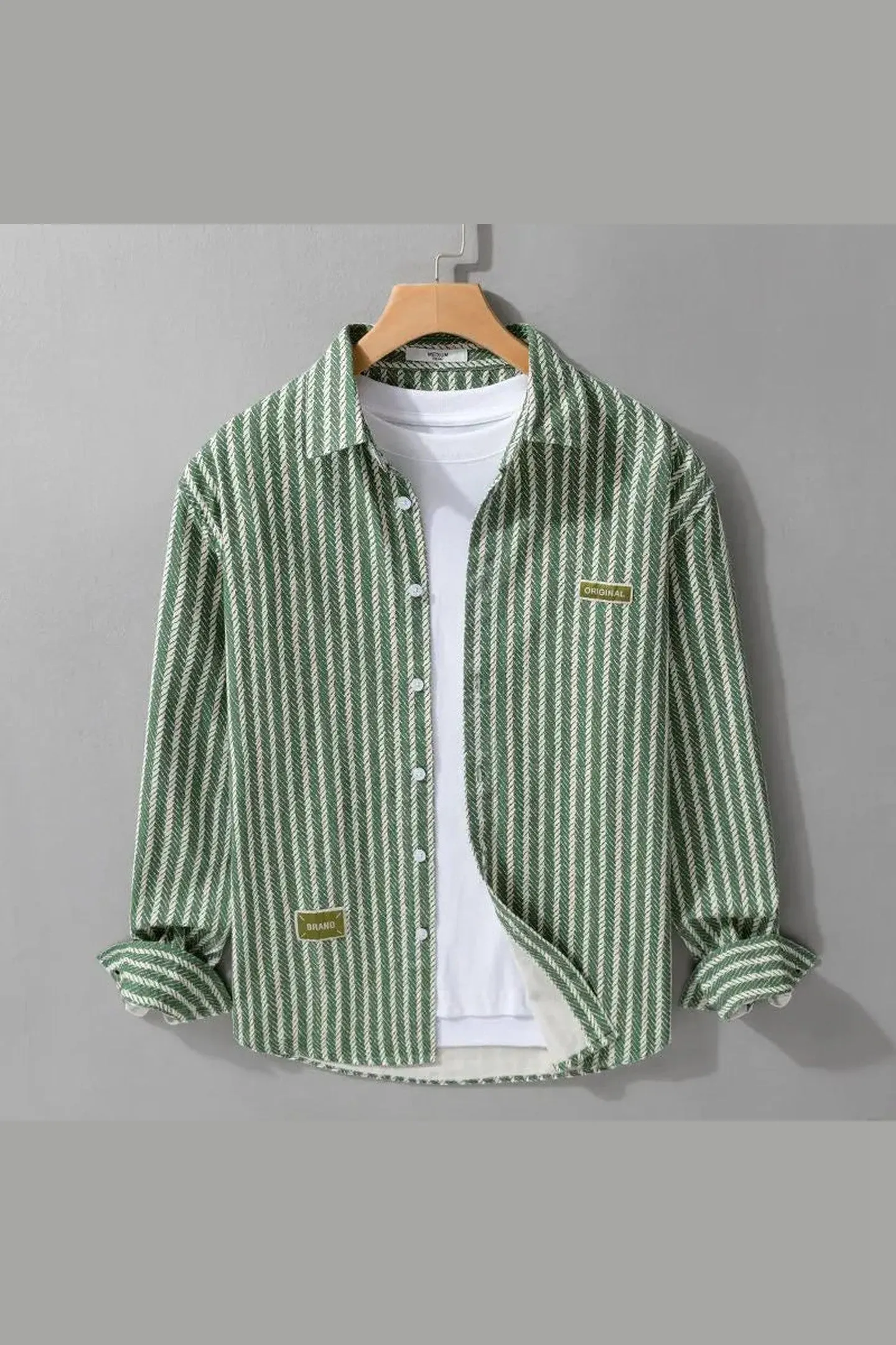 Men's Berrand Cotton Shirt &ndash; Lightweight Vertical Stripe Casual