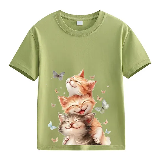 【2Y-13Y】Smiling Kittens & Butterflies Toddler T-Shirt