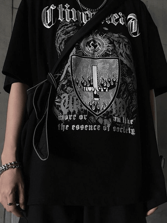Men's Gothic Punk Shield Graphic Tee