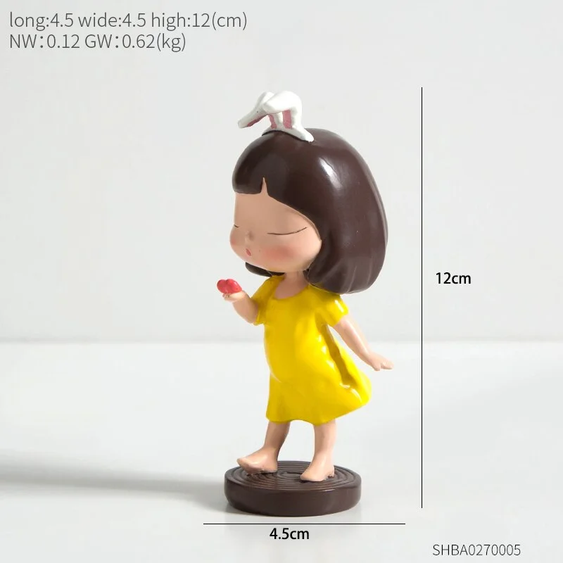 Christmas Decorations Resin Girl Model Mini Figures Home Decoration Accessories Modern Fairy Garden Room Decor Birthday Gifts