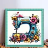 Flower Sewing Machine-Partial 11CT Stamped Cross Stitch Bead Embroidery 36*36cm tapestrymarket