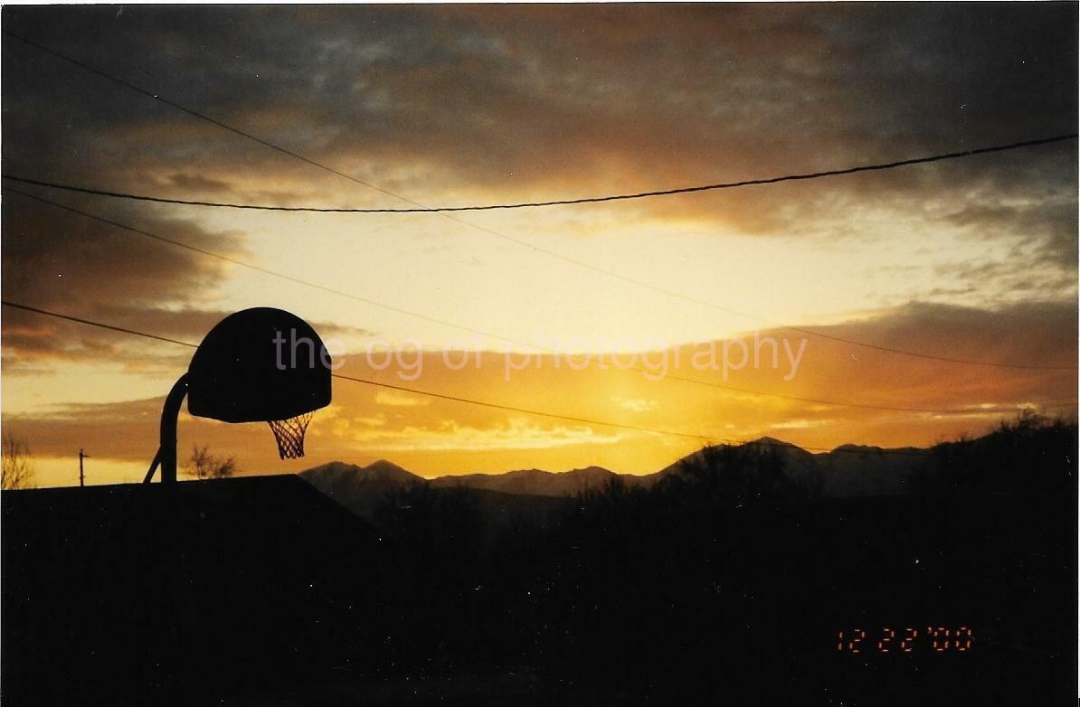 Night Basketball FOUND Photo Poster paintingGRAPH Color Original Snapshot VINTAGE 01 32 W