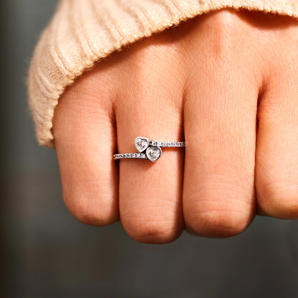 'I'm Always With You' Two Heart Ring