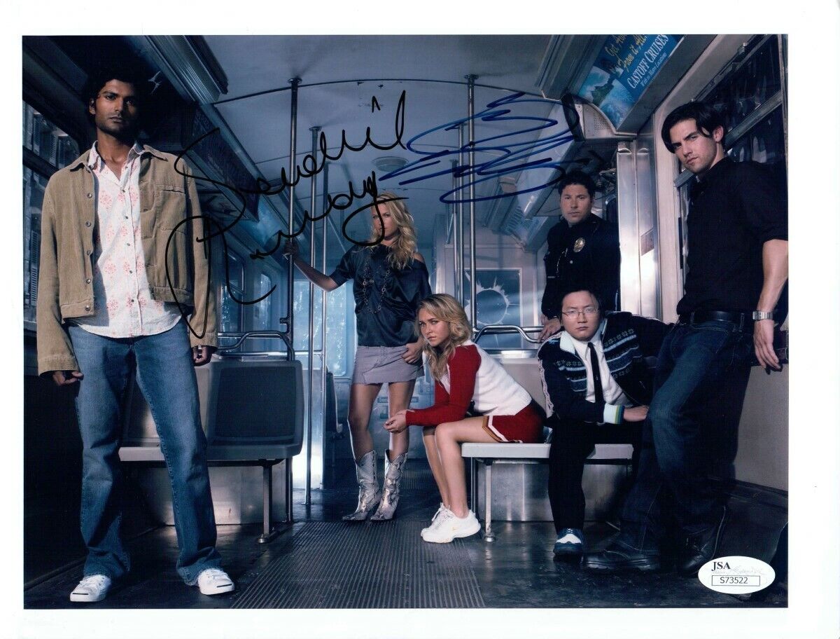 Greg Grunberg Sendhil Ramamurthy Dual Signed 8.5X11 Photo Poster painting Heroes JSA S73522